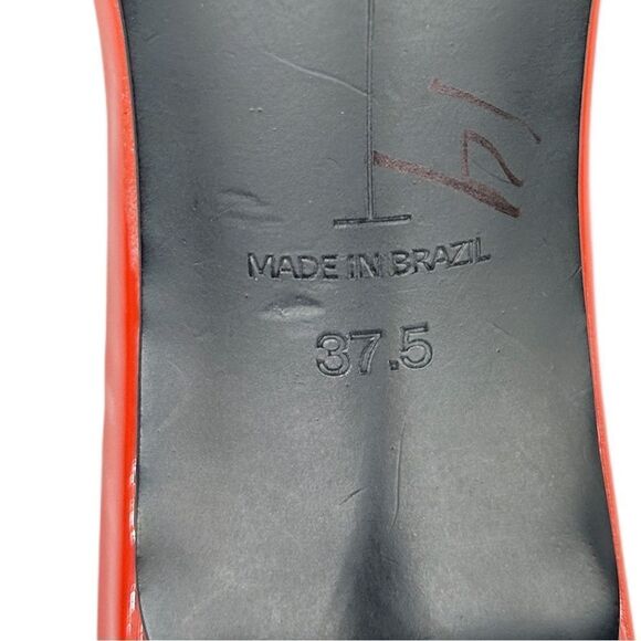 Black Suede Studio Transparent Square Toe Charlie Heel Orange 37.5, US 7.5 - Picture 9 of 10